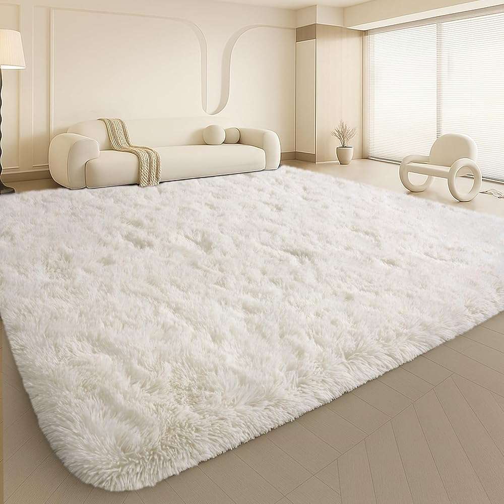 Mtandyx 8x10 Area Rugs Living Room, Cream White Large Plush Fluffy Bedroom Carpet, Non-Slip Upgraded Indoor Thick Soft Rug, Modern Plush Carpet Suitable for Kids Home Decor Aesthetics Dorm. - Image 9