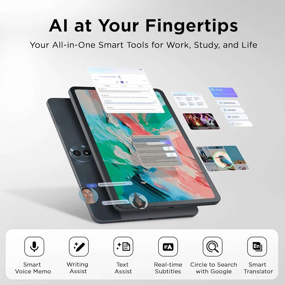 TCL NXTPAPER 11 Gen 2 Android Tablet, 11" Drawing Pad & Digital Notebook, Stylus & Flip Case Included, NXTPAPER 4.0 Display, Android 15, AI Tools, 8+8GB RAM, 128GB Storage, 8000mAh Battery, Gray - Image 4