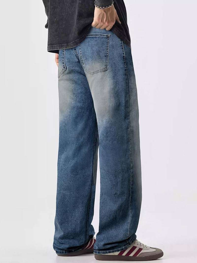 JMIERR Men's Baggy Jeans Wide Leg Skater Hip Hop Denim Pants Loose Fit Streetwear - Image 9
