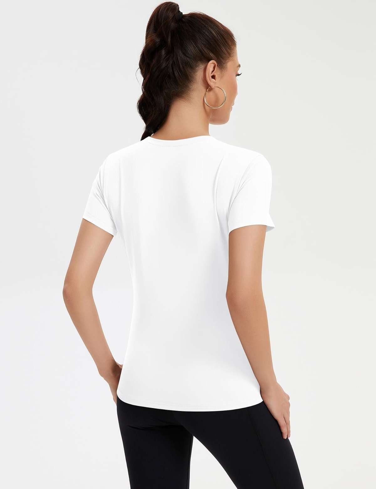 Rapbin Workout Tops for Women 1/2 Pack Fitted Short Sleeve Gym Yoga Athletic Shirts 2026 Quick Dry Crewneck Tees - Image 4