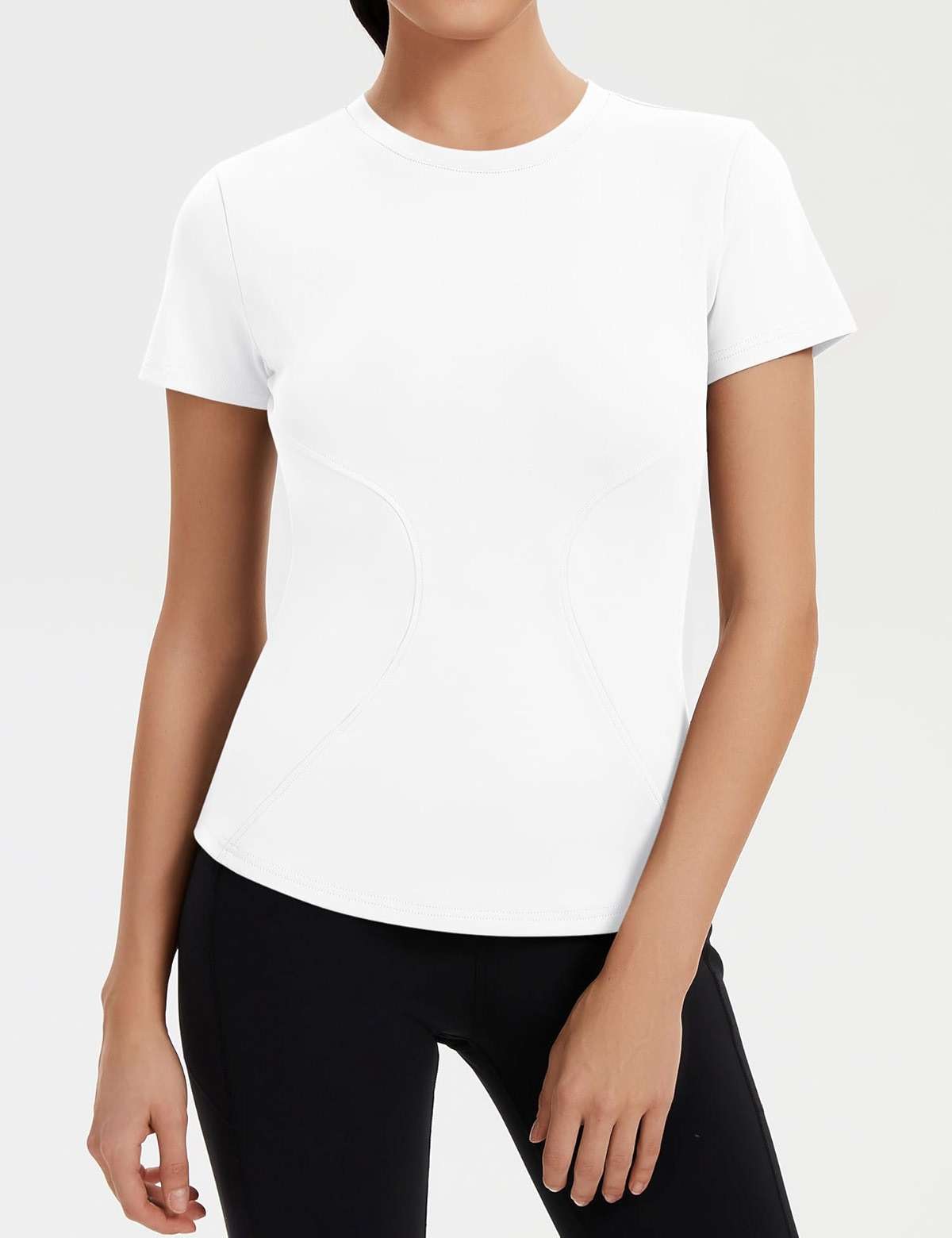 Rapbin Workout Tops for Women 1/2 Pack Fitted Short Sleeve Gym Yoga Athletic Shirts 2026 Quick Dry Crewneck Tees - Image 5