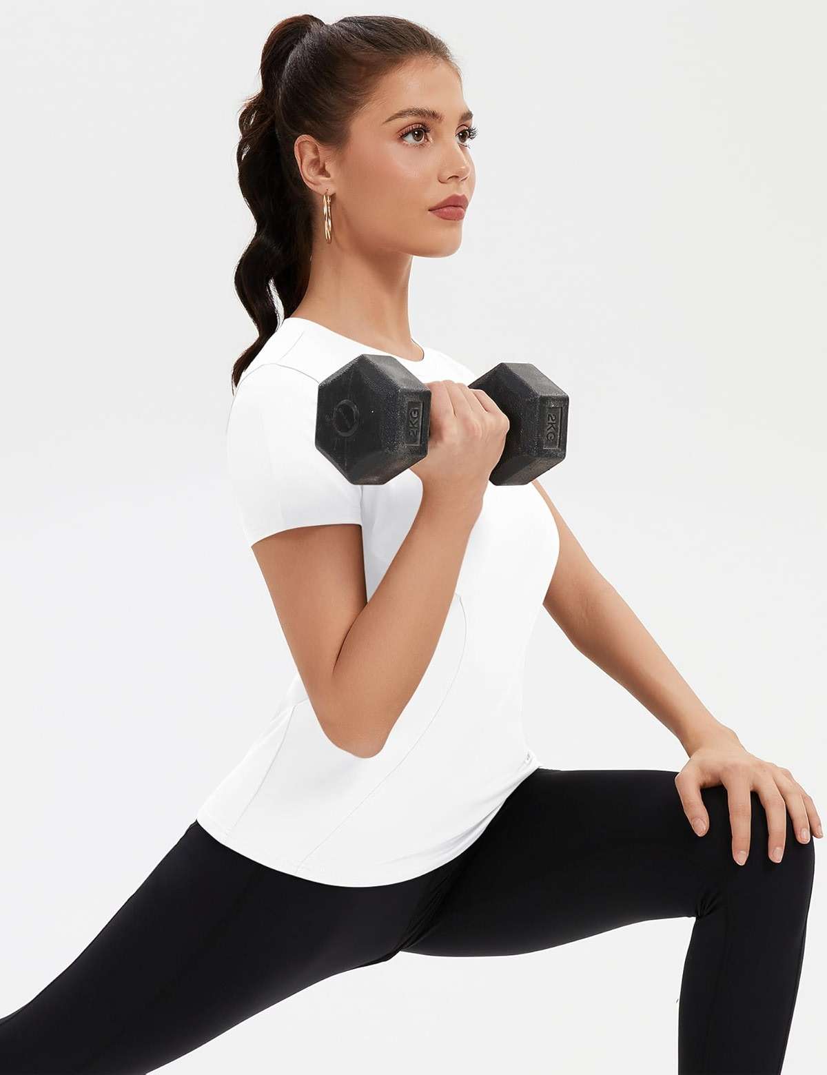 Rapbin Workout Tops for Women 1/2 Pack Fitted Short Sleeve Gym Yoga Athletic Shirts 2026 Quick Dry Crewneck Tees - Image 6