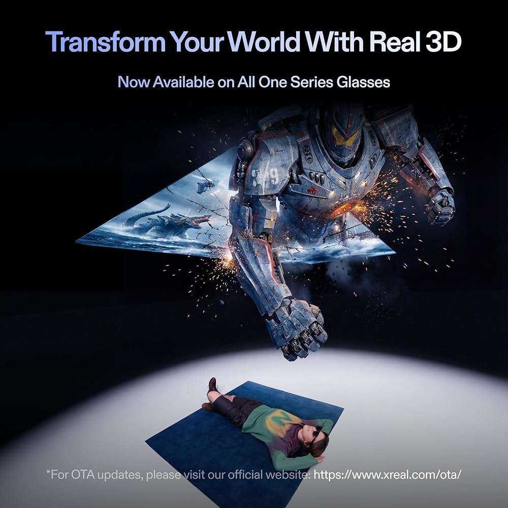 XREAL 1S AR/XR Glasses, 500" Virtual Screen Smart Glasses with 52° FOV, Native 3DoF, REAL 3D, Powered by X1 Chip, Supports All USB-C DP Devices Including iPhone 17/16 and Handhelds, like ROG/SteamDeck - Image 2