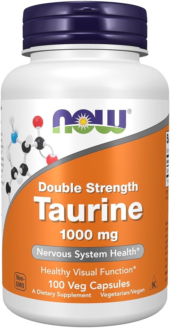 NOW Supplements, Taurine 1,000 mg, Double Strength, Nervous System Health*, 100 Veg Capsules by NOW Foods - Shop at Bazar