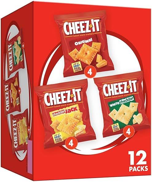 Cheez-It Cheese Crackers, Baked Snack Crackers, Lunch Snacks, Variety Pack, 12.1oz Box (12 Packs) by Cheez-It - Shop at Bazar