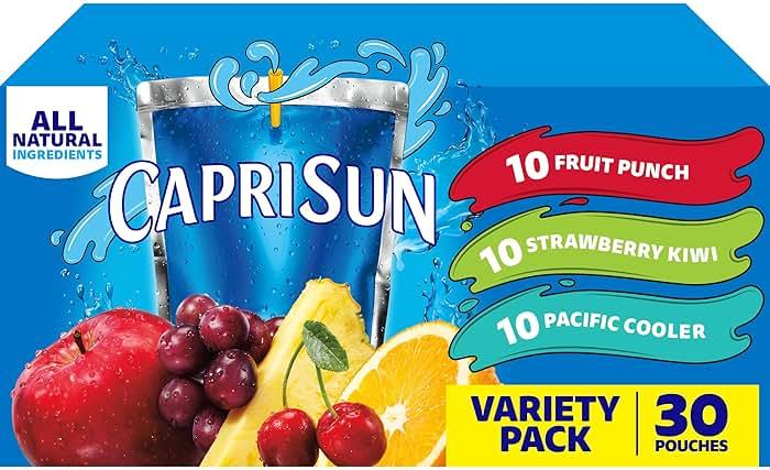 Capri Sun Fruit Punch, Strawberry Kiwi and Pacific Cooler Flavored Juice Drink Blend Variety Pack, 30 ct Box, 6 fl oz Pouches by Capri Sun - Shop at Bazar
