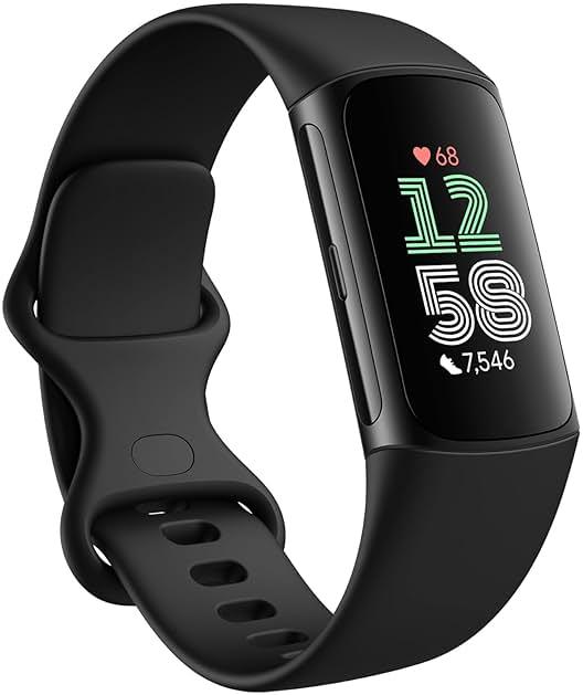 Fitbit Charge 6 Fitness Tracker with Google apps, Heart Rate on Exercise Equipment, 6-Months Premium Membership Included, GPS, Health Tools and More, Obsidian/Black, One Size (S & L Bands Included) by Fitbit - Shop at Bazar