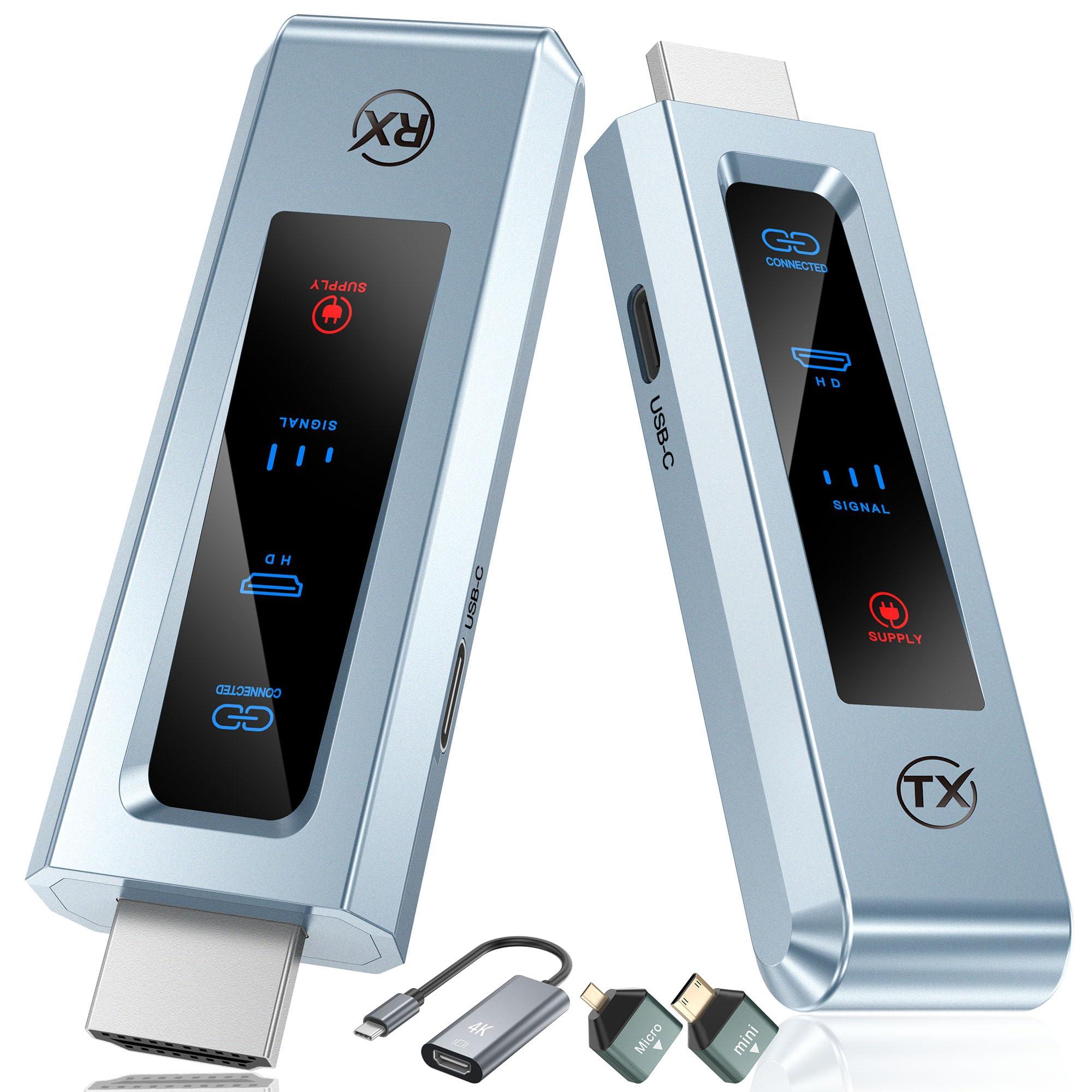 Wireless HDMI Transmitter and Receiver, HD Extender Plug & Play Portable 2.4G/5G with LED Screen Wireless HDMI Kit for Streaming Video and Audio to Monitor from Laptop/PC/TV Box/Projector by BRAIDOL - Shop at Bazar