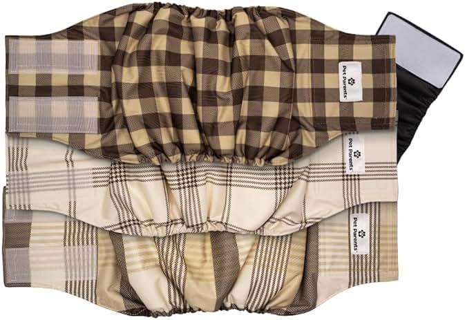 Pet Parents® Washable Belly Bands for Male Dogs (3pack) + Extendrs® of Durable Dog Diapers Male, Premium Male Dog Diapers & Dog Wraps (Large, Oxford) by Pet Parents - Shop at Bazar