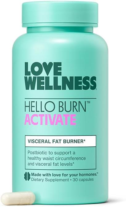 Love Wellness Hello Burn Activate | Support Visceral Fat Burn with HT BPL1 Postbiotic | Supports Healthy Waist Circumference, Longevity and Metabolic Wellness | 30 Count by Love Wellness - Shop at Bazar