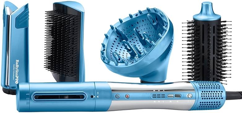 BaBylissPRO StyleSwitch Ionic Multi-Styler, Air Styler and Hair Dryer, Lightweight Hot Air Brush with 5 Attachments, Automatic Dual Voltage - Product Image