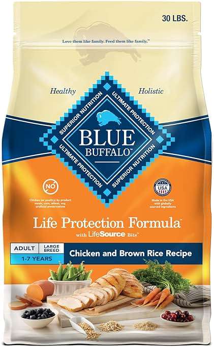 Blue Buffalo Life Protection Formula Large Breed Adult Dry Dog Food, Promotes Joint Health and Lean Muscles, Made with Natural Ingredients, Chicken & Brown Rice Recipe, 30-lb Bag - Image 1