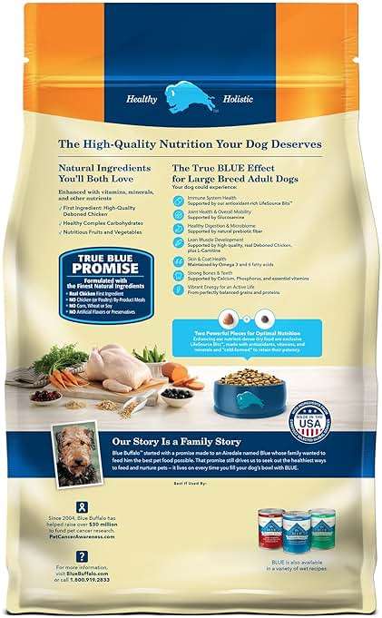 Blue Buffalo Life Protection Formula Large Breed Adult Dry Dog Food, Promotes Joint Health and Lean Muscles, Made with Natural Ingredients, Chicken & Brown Rice Recipe, 30-lb Bag - Image 2
