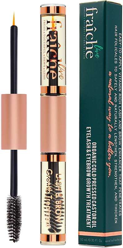USDA Organic Castor Oil Lash Serum - Premium All Natural Cold Pressed Castor Oil Eyelash Growth Serum with Mascara Tube - Eyelash Treatment and Conditioner - For Thicker and Fuller Lashes - Image 1