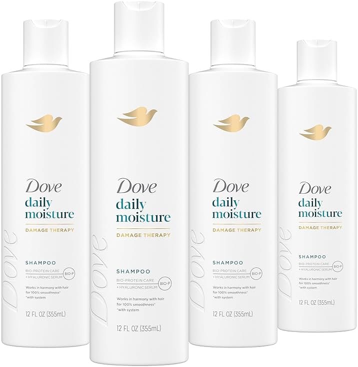 Dove Nutritive Solutions Moisturizing Shampoo 4 Count for Dry Hair Daily Moisture with Pro-Moisture Complex for Manageable and Smooth Hair 12 oz - Product Image