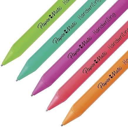 Paper Mate Handwriting Triangular Mechanical Pencil Set with Lead & Eraser Refills, 1.3mm, 8 Count - Back to School, Teacher Supplies, Home, Kids Writing, Fun Barrel Colors - Image 4