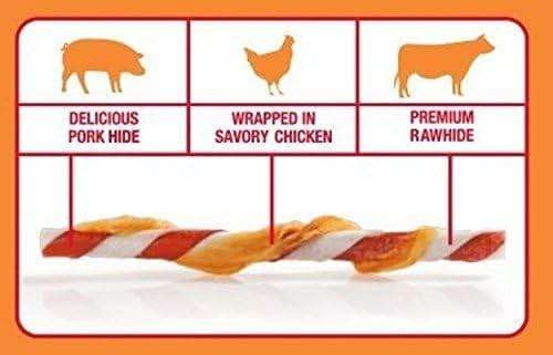 Good ‘n’ Fun Triple Flavor Twists for All Dogs, 70 Count, Treat Your Dog to Long-Lasting Chews Made with Beef Hide, Pork Hide and Chicken - Image 4