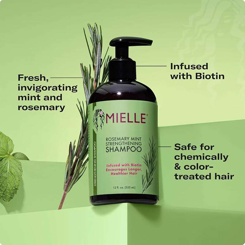 Mielle Organics Rosemary Mint Hair Strengthening Biotin Shampoo - Moisturizing Hair Shampoo for Women and Men to Gently Cleanse, Repair & Protect Strands (12 oz) - Image 5