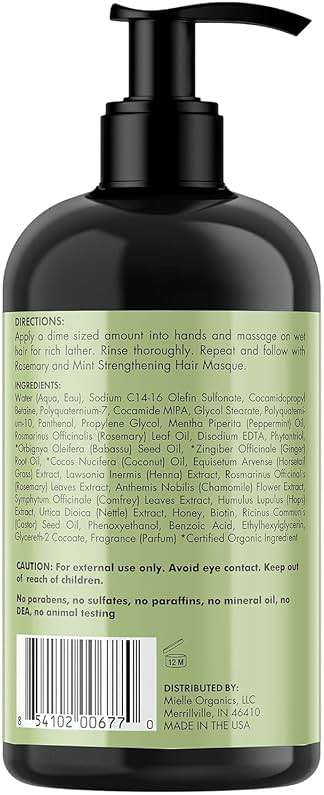 Mielle Organics Rosemary Mint Hair Strengthening Biotin Shampoo - Moisturizing Hair Shampoo for Women and Men to Gently Cleanse, Repair & Protect Strands (12 oz) - Image 8