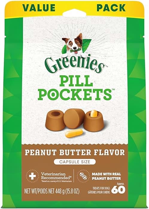 Greenies Pill Pockets for Dogs Large Size, Dog Treat Pouch for Capsule Medication, Peanut Butter Flavor, 15.8 oz. Pouch - Product Image