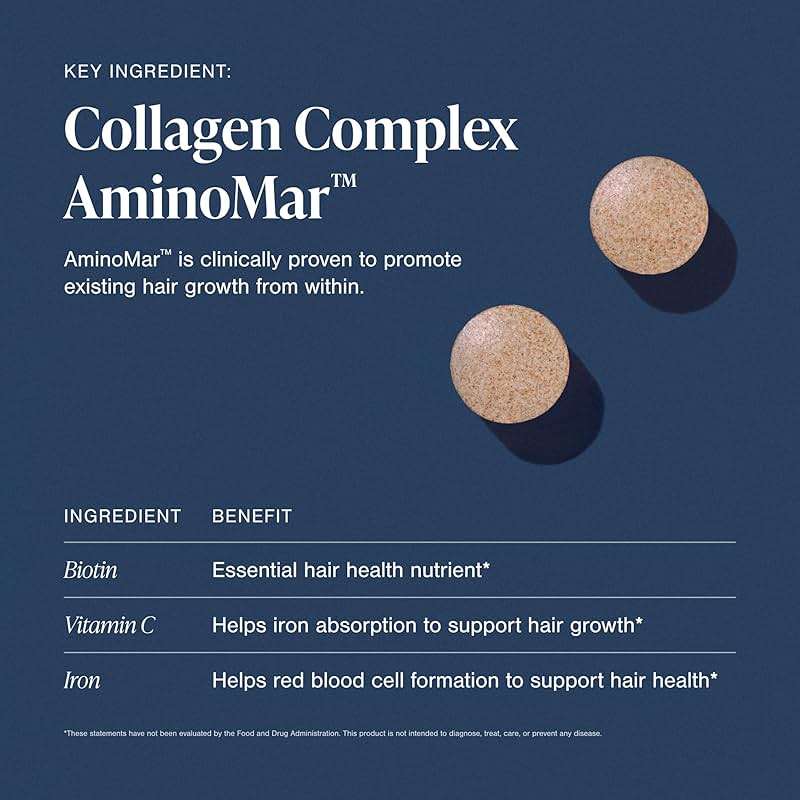 Viviscal Hair Growth Supplements for Women, Thicker Fuller Hair Support for Thinning Hair and Hair Loss, with Biotin and Marine Collagen, Drug-Free, 180 Tablets, 90-Day Supply - Image 6