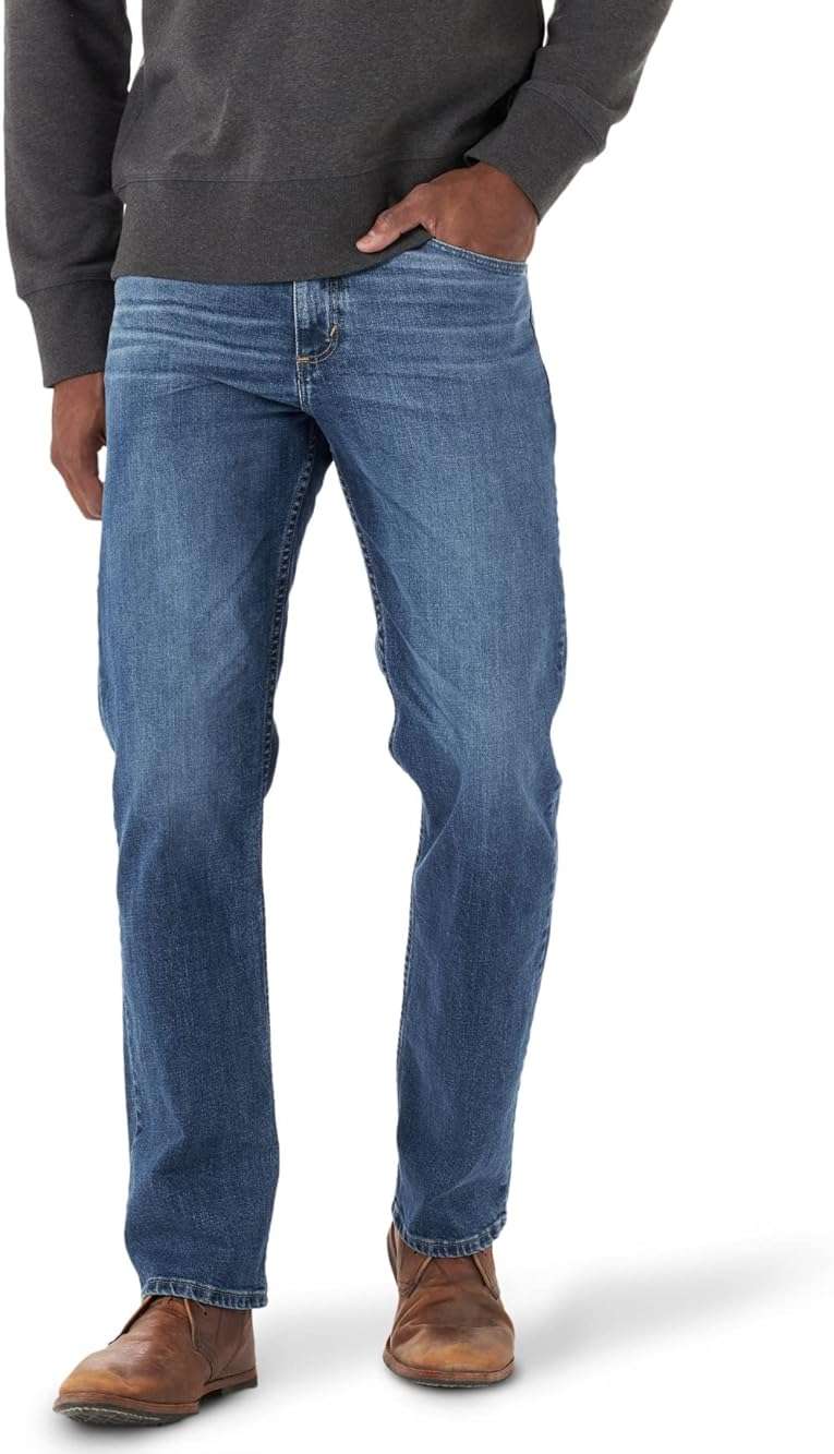 Wrangler Mens Men's Free-to-Stretch Relaxed Fit Jean - Image 1