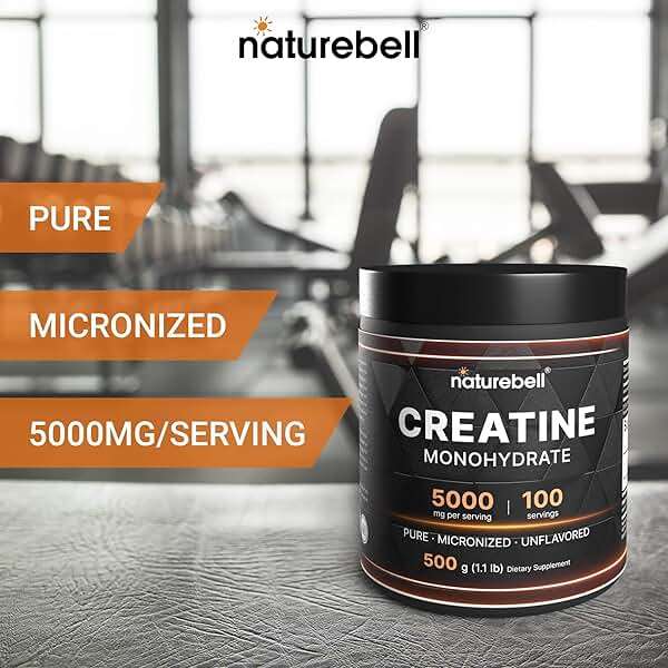 NatureBell Micronized Creatine Monohydrate Powder - 500g - 5000mg Creatine for Women & Men - Unflavored Powder - Easy-to-Mix - Pre & Post Workout Support - Vegan, Keto Friendly - 3rd Party Tested - Image 6