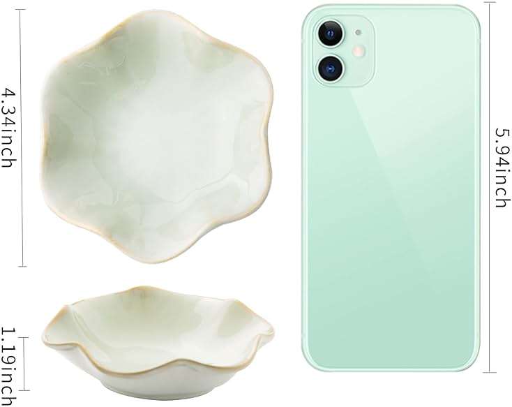 Jewelry Dish Tray, Ring Dish, Ceramic Trinket Tray, Key Bowl, Decorative Plate, for Friends Sisters Daughter Mother(Light Green) - Image 3