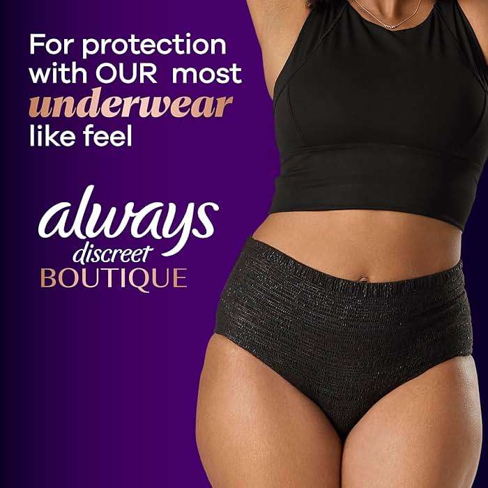 Always Discreet Adult Diapers for Women, Incontinence Underwear, Postpartum Essentials, Disposable Briefs, Max Absorbency, Bladder Leak Protection, Extra Large/XL, 64ct - Image 11