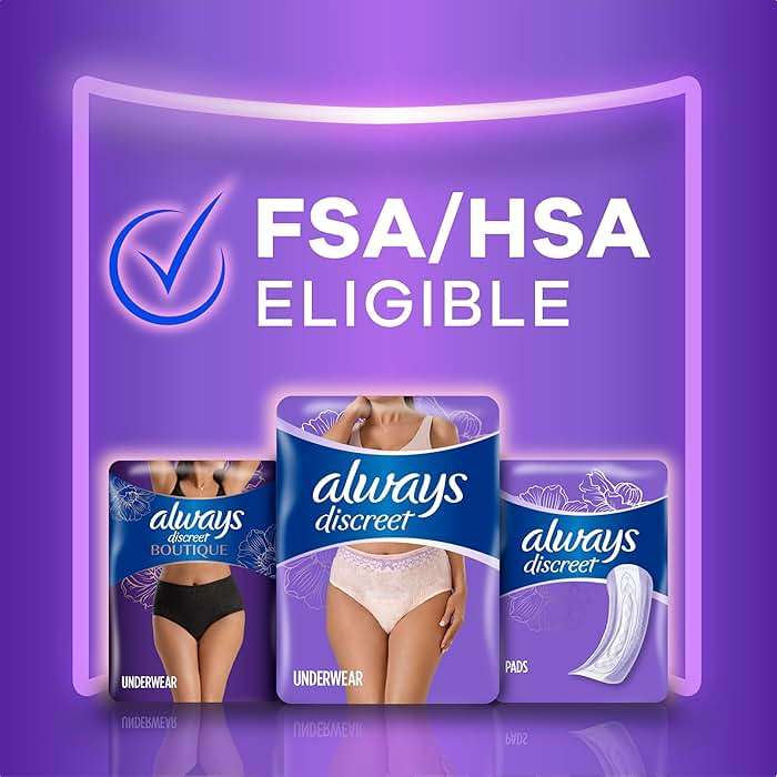 Always Discreet Adult Diapers for Women, Incontinence Underwear, Postpartum Essentials, Disposable Briefs, Max Absorbency, Bladder Leak Protection, Extra Large/XL, 64ct - Image 9