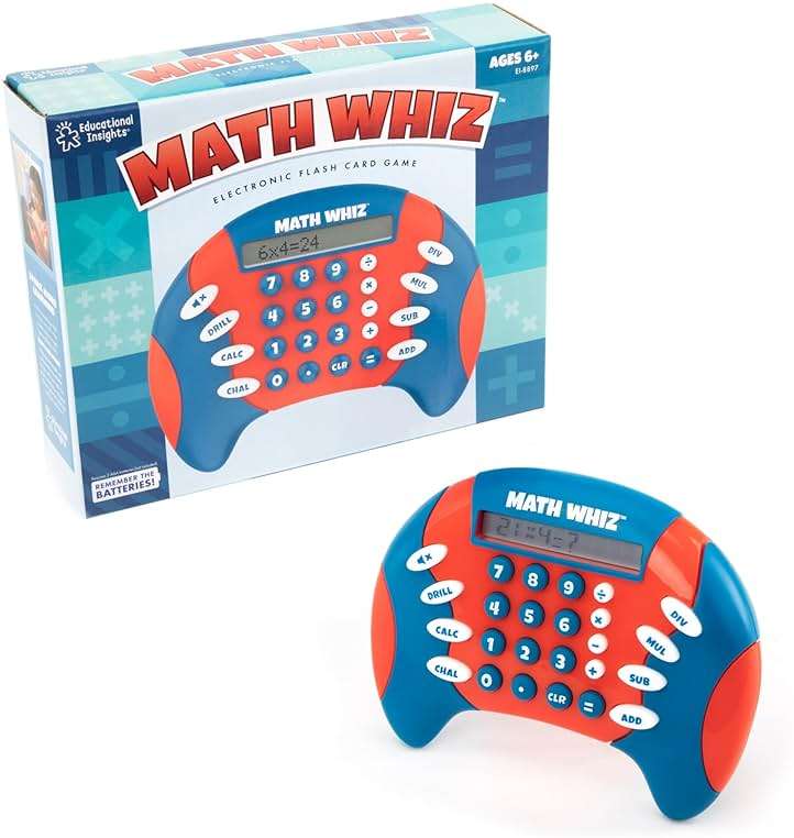 Educational Insights Math Whiz - Electronic Math Games, Addition, Subtraction, Division, and Multiplication Game, Handheld Games for Kids, Interactive STEM Learning Tools for Ages 6+ - Image 8