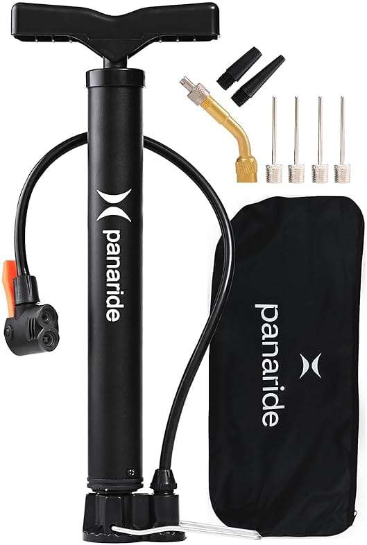 Bike Pump Floor, Advanced Bike Tire Inflator, Bicycle Hand Air Pump with Dual Presta and Schrader Valves, Handheld Pump, Suitable for Road and Mountain Bikes, Baby Stroller, Balls - Image 1