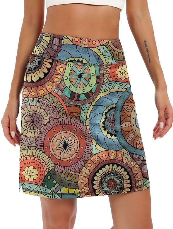 LouKeith 19" Knee Length Skorts Skirts for Women Tennis Skirts Athletic Golf Skorts Casual Workout Skirt with Shorts Pockets - Image 1