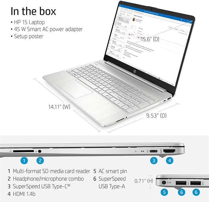 HP Windows 11 Pro 15 15.6" FHD Business Laptop Computer,11th Gen Intel Core i5-1135G7, 16GB RAM 512GB SSD, Intel Iris Xe Graphic, Numeric Pad, Long Battery Life, Wi-Fi 5, Bluetooth 4.2, USB, w/Battery - Image 5