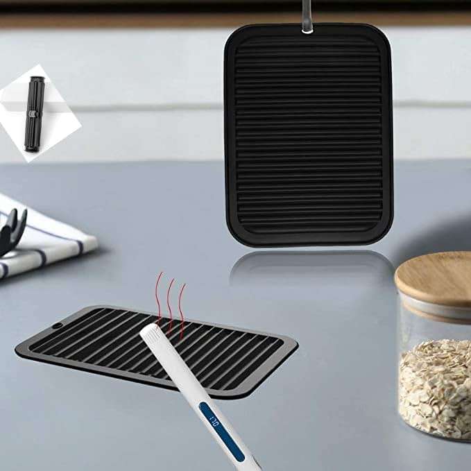 Large Heat Resistant Mat for Hair Tools, Hot Iron Holster, Hot Tools Mat for Curling Iron, Flat Iron, Hair Styling Tools Appliances Dryer Salon Tools Stylist (Daytona Gray) - Image 5