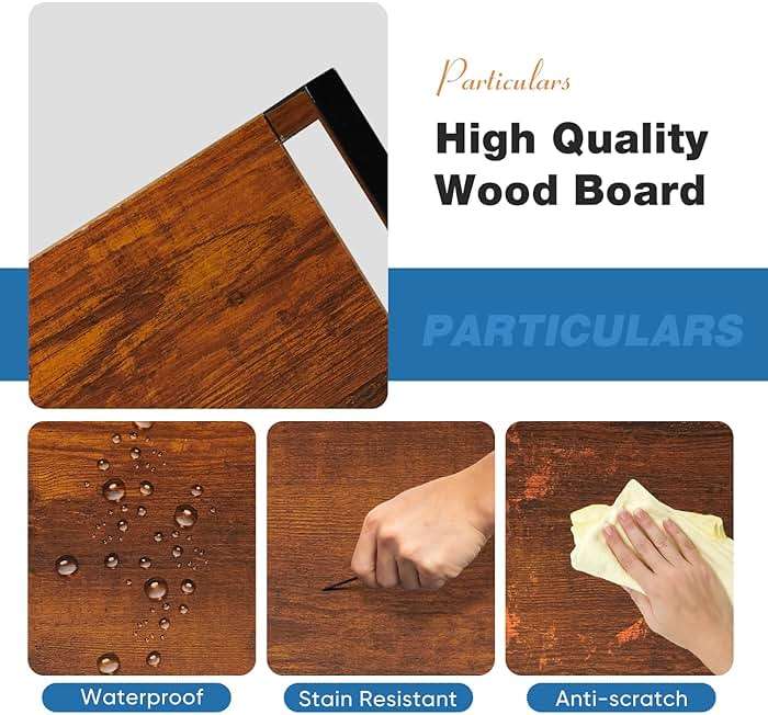 DUMOS 5 Tiers Bookshelf, Classical Modern Book Shelf, Tall Display Shelves in Living Room/Home/Office, Storage Organizer for CDs/Books/Movies, Rustic Brown - Image 3