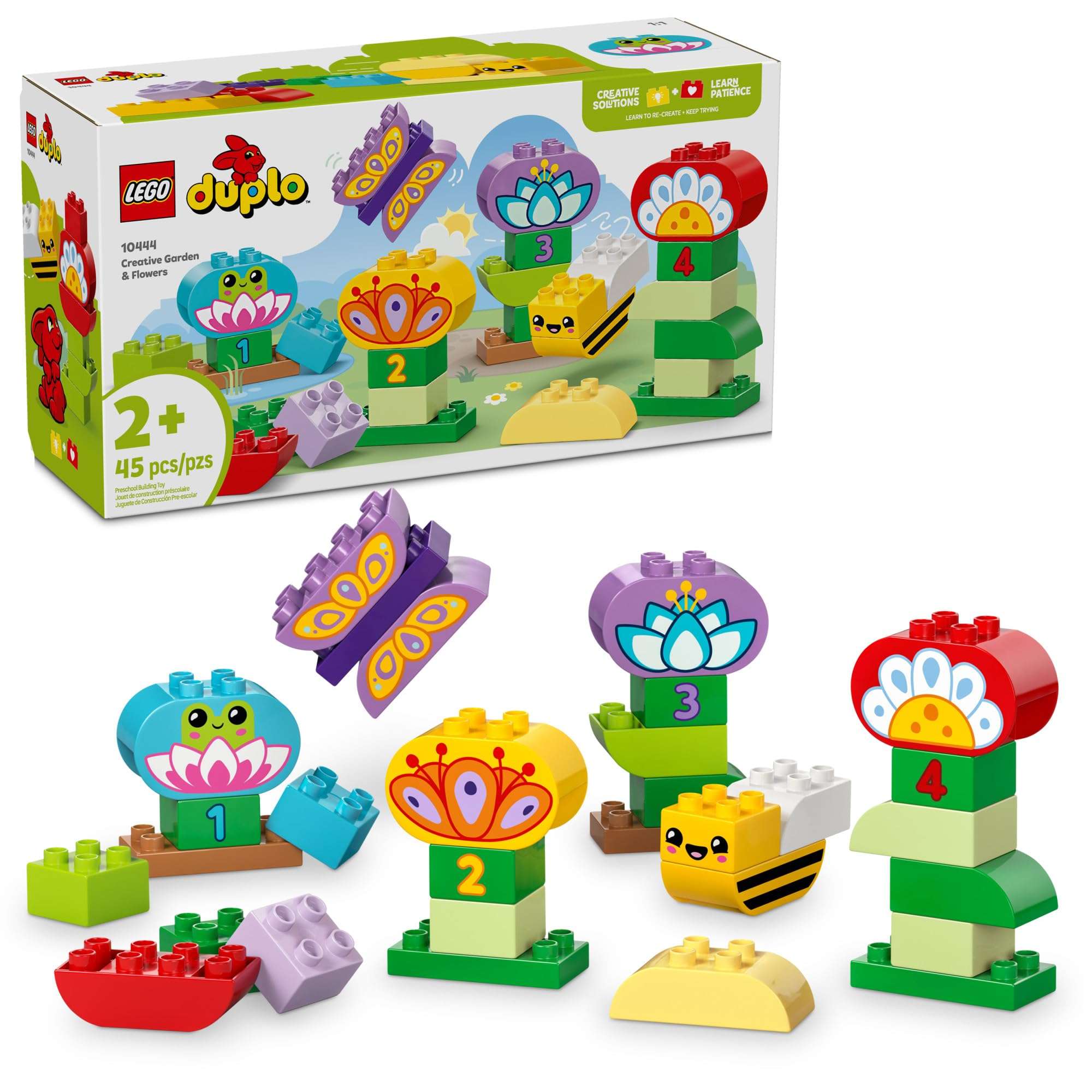 LEGO DUPLO Town Creative Garden & Flowers Building Toy Playset - Preschool Learning and Educational Flower Toy for Toddlers, Boys and Girls, Ages 2+ - Baby Gift Idea - 10444 - Image 1