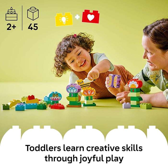 LEGO DUPLO Town Creative Garden & Flowers Building Toy Playset - Preschool Learning and Educational Flower Toy for Toddlers, Boys and Girls, Ages 2+ - Baby Gift Idea - 10444 - Image 2