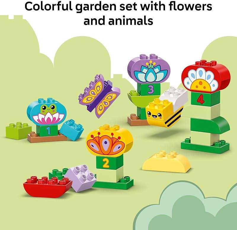 LEGO DUPLO Town Creative Garden & Flowers Building Toy Playset - Preschool Learning and Educational Flower Toy for Toddlers, Boys and Girls, Ages 2+ - Baby Gift Idea - 10444 - Image 4